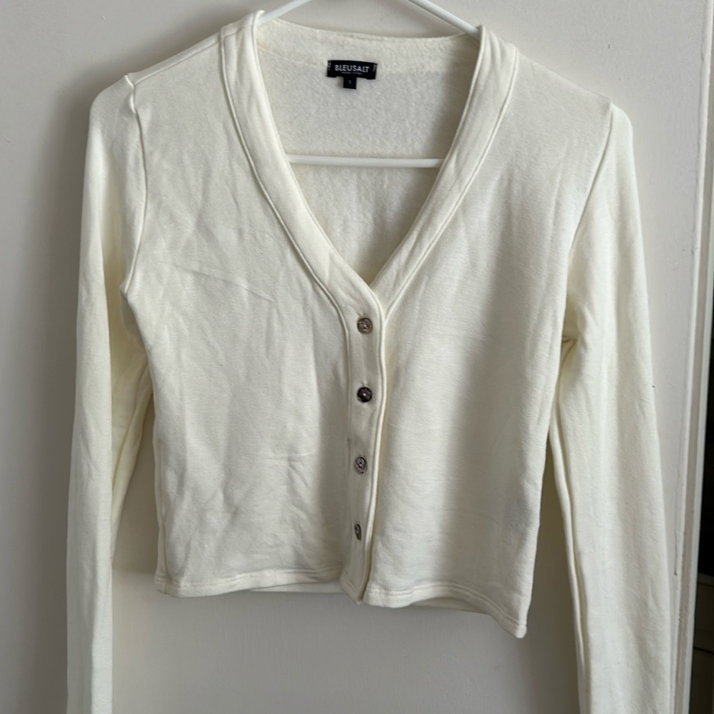 BLEUSALT Shorty Cardigan Unbleached Size 1